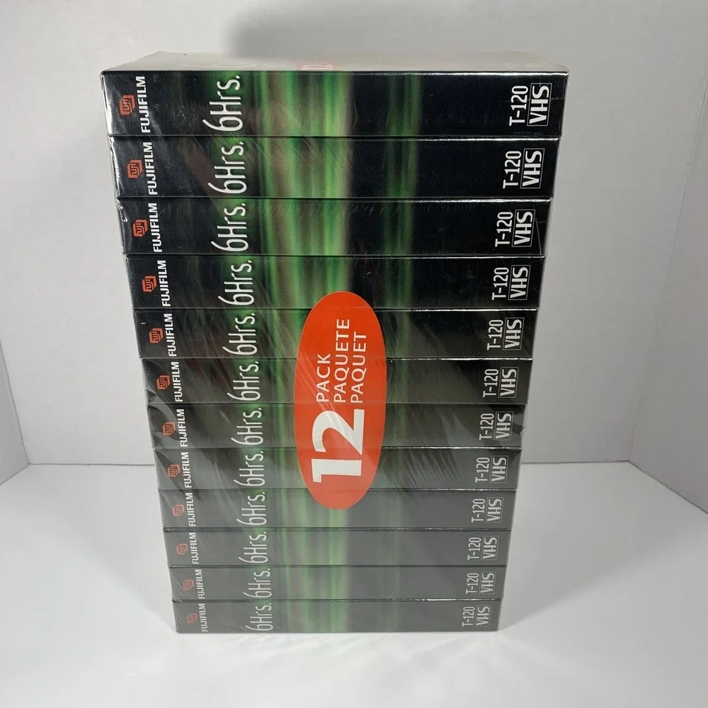 Fujifilm HQ T-120 Blank VHS Tape 6 hour 12‎ Pack